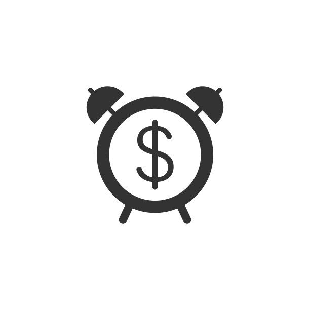 扁平风格的时间就是金钱时钟图标图片下载