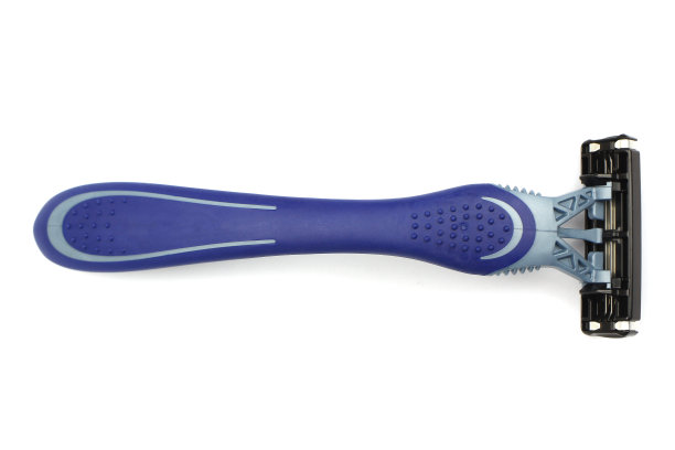 剃须刀孤立在白色背景上。俯视图图片下载