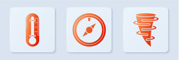 设风玫瑰温度计和龙卷风为白色图片下载