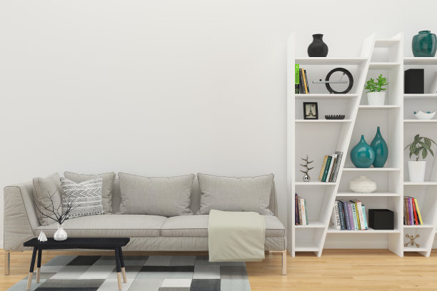 客厅室内3d渲染沙发灰色台灯背景木地板木质粉色墙模板设计纹理图片下载