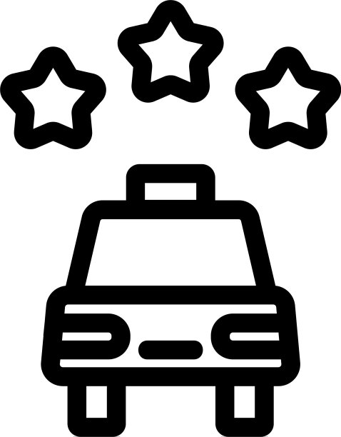 出租车图标等级孤立轮廓符号图片下载