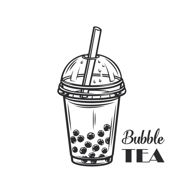 珍珠奶茶轮廓素材图片