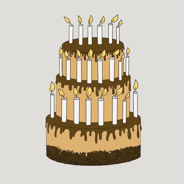 巧克力和焦糖生日蛋糕图片下载