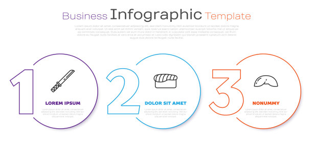 Set line传统日本武士刀寿司和图片下载