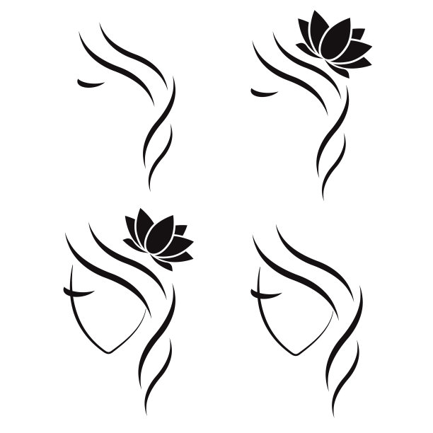 标志美容院向量。标志美发廊矢量概念。女人的脸图标图片下载