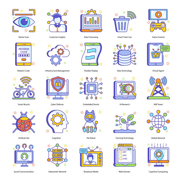 商业智能和财务概念在扁平风格包图片下载