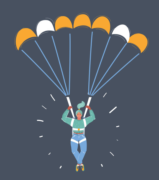 女性降落伞跳投。图片下载