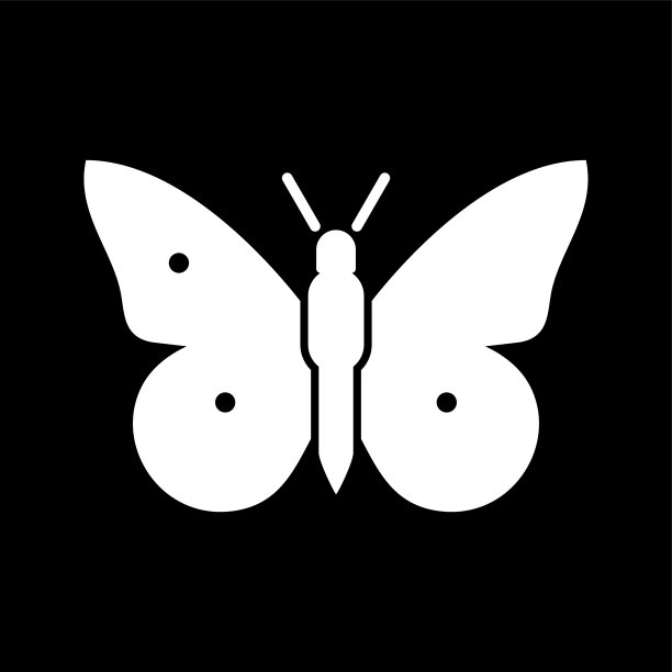 独特的蝴蝶字形图标图片下载