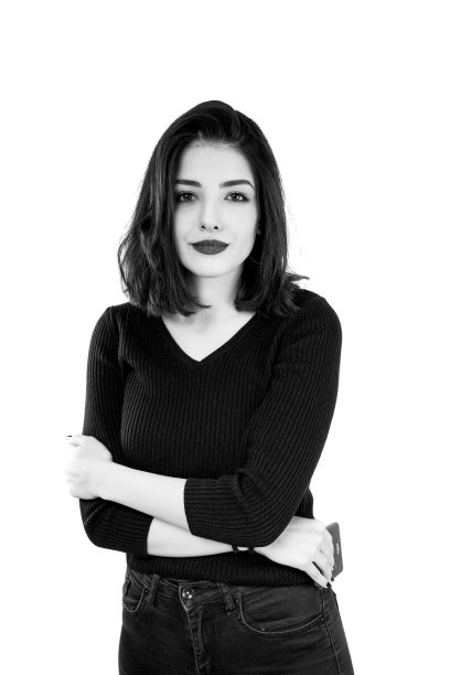 美丽的女人的肖像孤立在白色的背景。图片下载