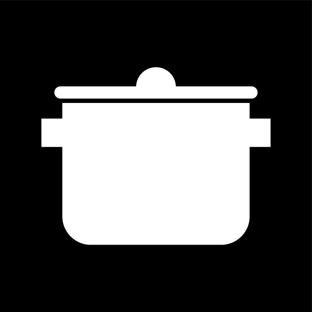独特的烹饪锅标志符号图标图片下载