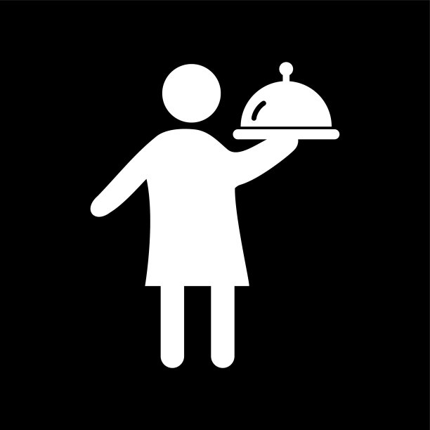 提供食物的独特男人标志图标图片下载