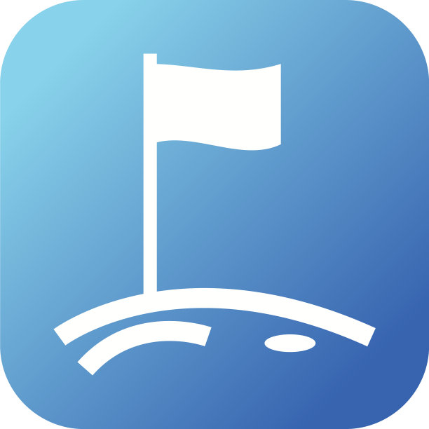 独特的旗帜上的月亮字形图标图片下载