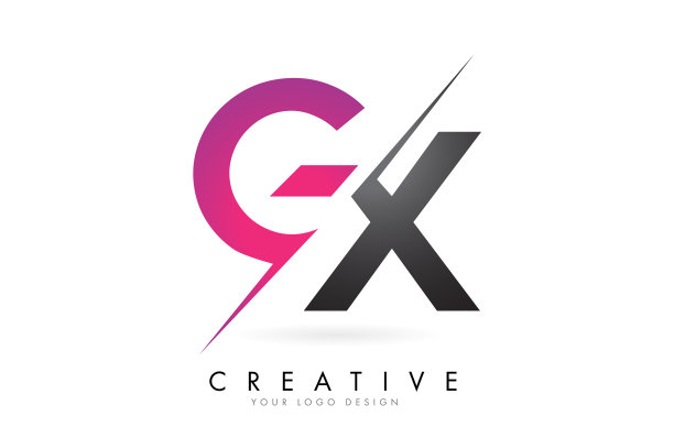 gxg标志用字母和色块设计图片下载