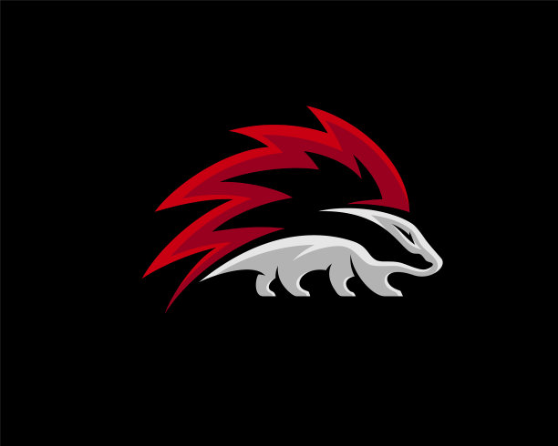 豪猪电子竞技游戏的吉祥物标志模板图片下载