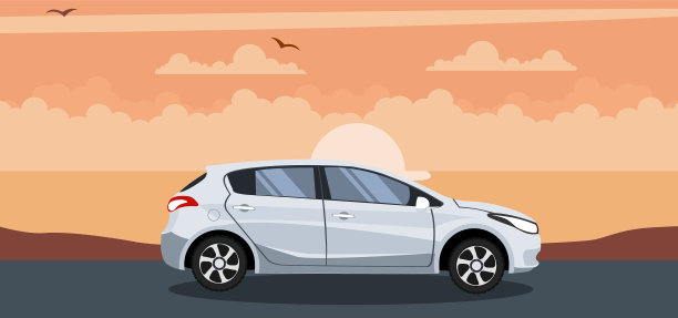 现代掀背式背景上的日落图片下载