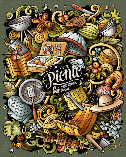 野餐手绘涂鸦烧烤图片下载