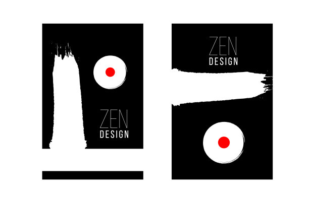 禅宗设计黑墨笔触为传单图片下载