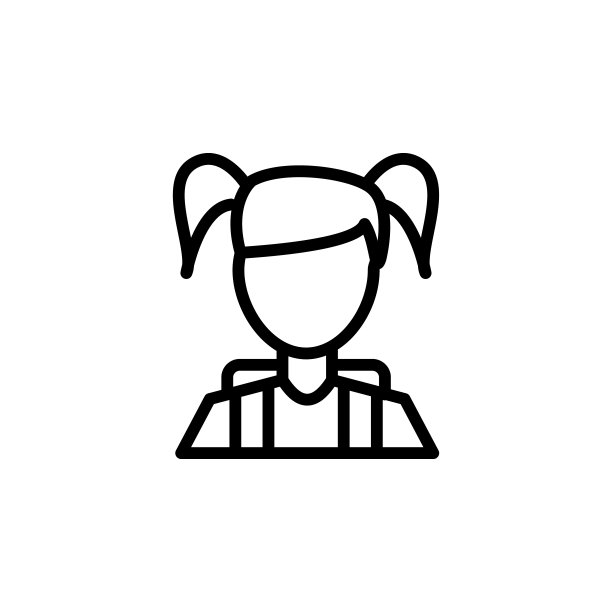 女孩,学生图标。元素教育图标。细线图标图片下载