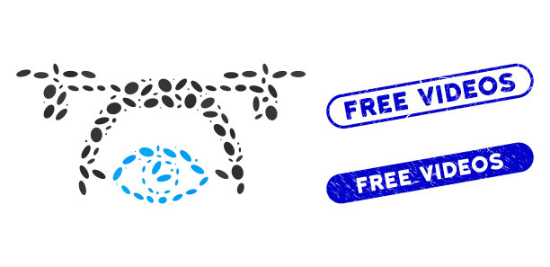 椭圆马赛克视频间谍无人机与遇险免费图片下载