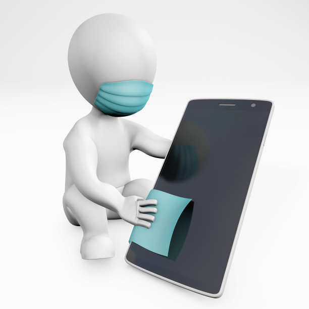 一个戴着面具的胖子，用3d渲染的方式感染手机图片下载