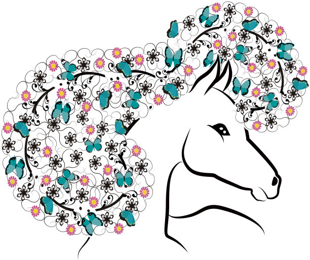 马与蝴蝶图片下载