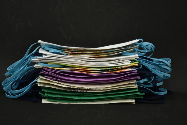 自制防护口罩、棉口罩、冠状病毒口罩(covid -19五颜六色的图案图片下载