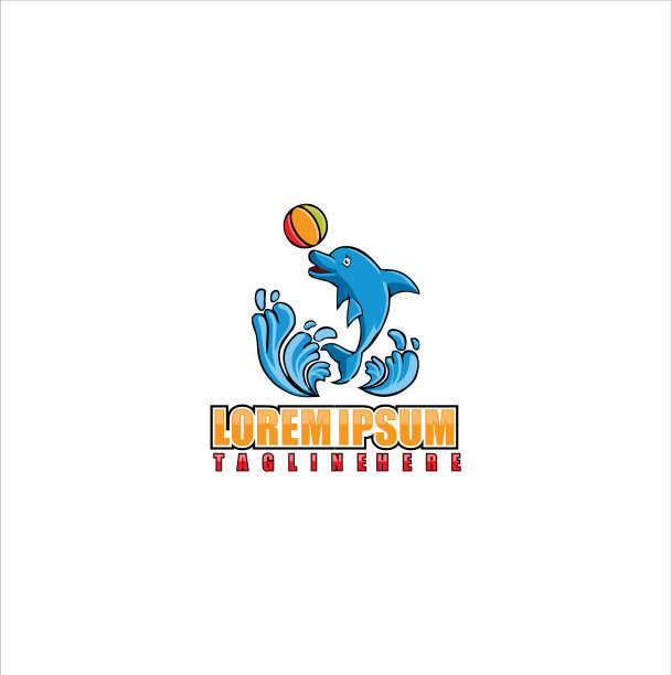海豚打球标志股票图片下载