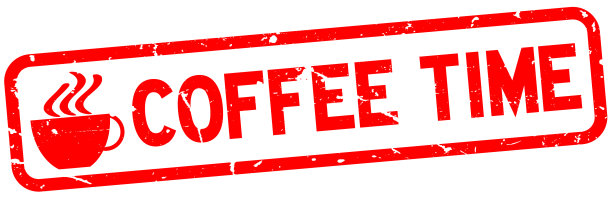 垃圾红咖啡时间字杯图标方块图片下载