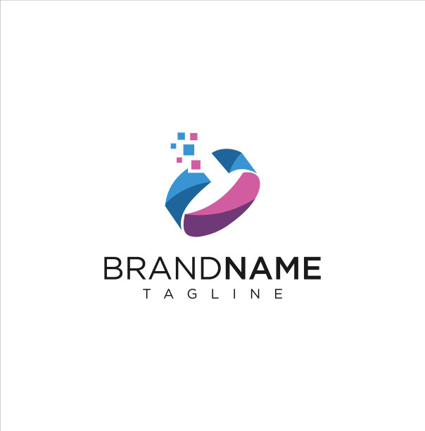 抽象字母c圆技术数字标志设计图片下载