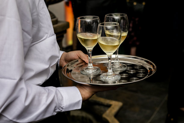 服务员托着一个托盘图片下载