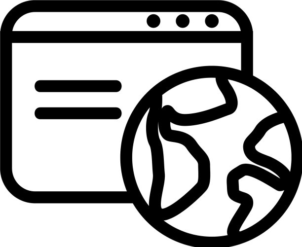 浏览器行星图标孤立轮廓图片下载