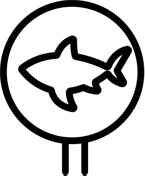 鲨鱼图标孤立轮廓符号图片下载