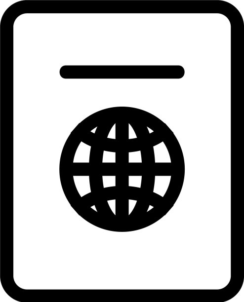护照图标孤立的轮廓符号图片下载