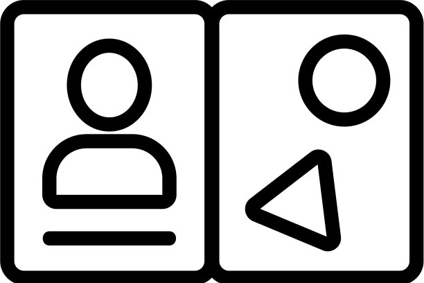 护照图标孤立的轮廓符号图片下载