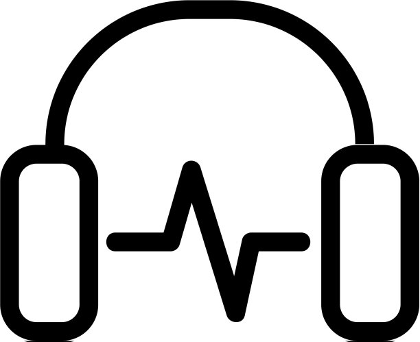 耳机音乐图标孤立轮廓图片下载