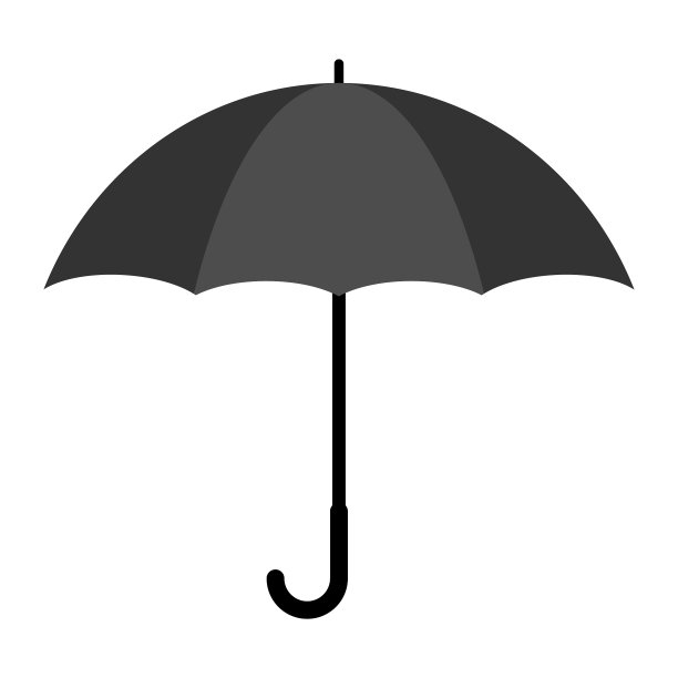 白色背景上的雨伞扁平图标设计图片下载