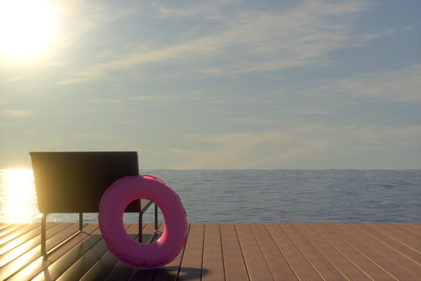 夏季概念沙滩椅图片下载