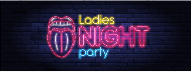女士之夜派对霓虹横幅图片下载