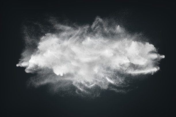 黑色背景上的白色粉末云抽象设计图片下载