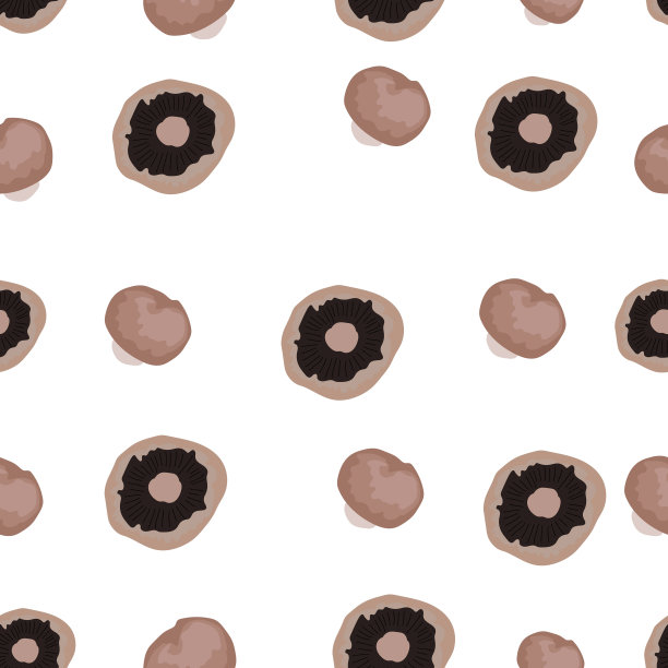 无缝矢量模式与可食用蘑菇皇家冠军。手绘蘑菇的背景织物，纺织品和墙纸。秋天的背景。矢量插图涂鸦。图片下载