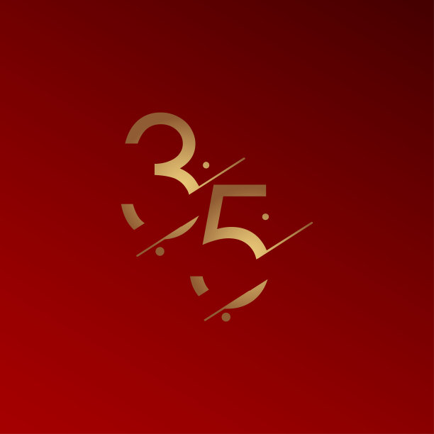 35周年庆典优雅数字矢量模板设计插图图片下载