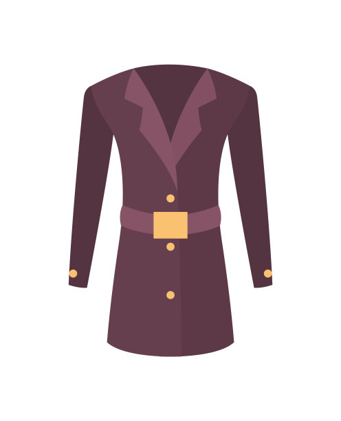 女大衣与腰带外衣延伸到臀部图片下载