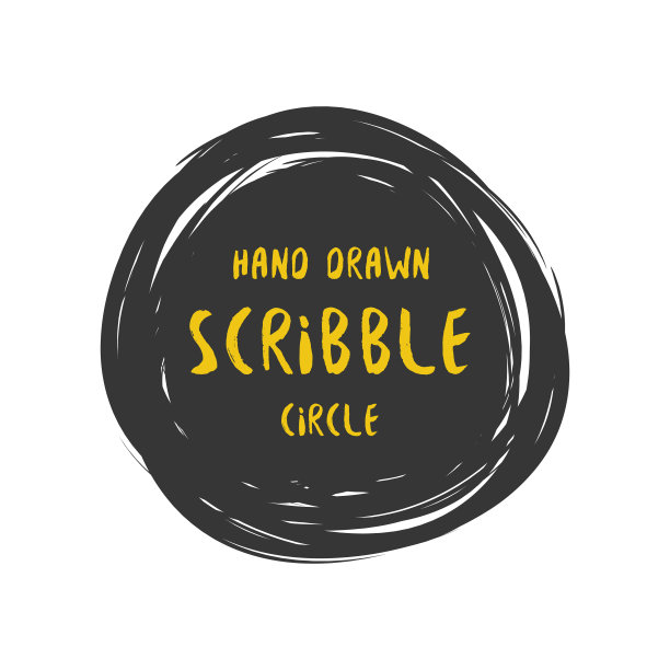 手绘涂鸦彩色矢量圈和标签与文本图片下载