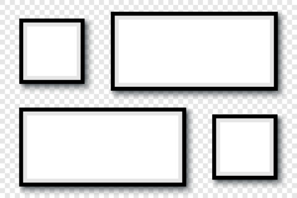 相框。收藏相框，孤立。模板模型相框不同形状。透明背景。矢量图图片下载