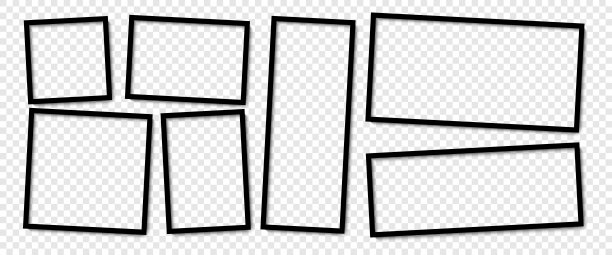 相框。收藏相框，孤立。模板模型相框不同形状。透明背景。矢量图图片下载