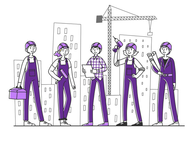 在建筑工地工作的建筑工队伍图片下载