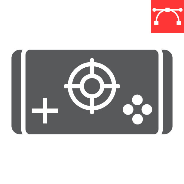 手机游戏象形图标，电子游戏和智能手机，手机游戏符号矢量图形，可编辑笔画立体图标，eps 10。图片下载