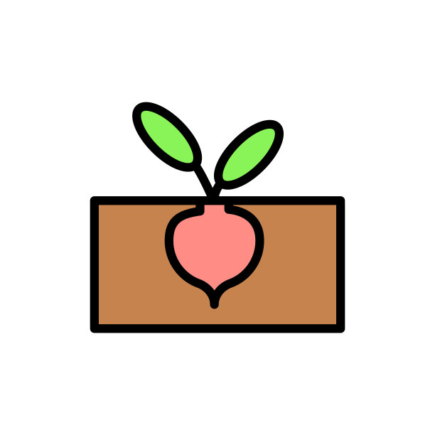 土壤、甜菜图标。简单的颜色与轮廓矢量元素的农业图标，用户界面和用户体验，网站或移动应用程序图片下载