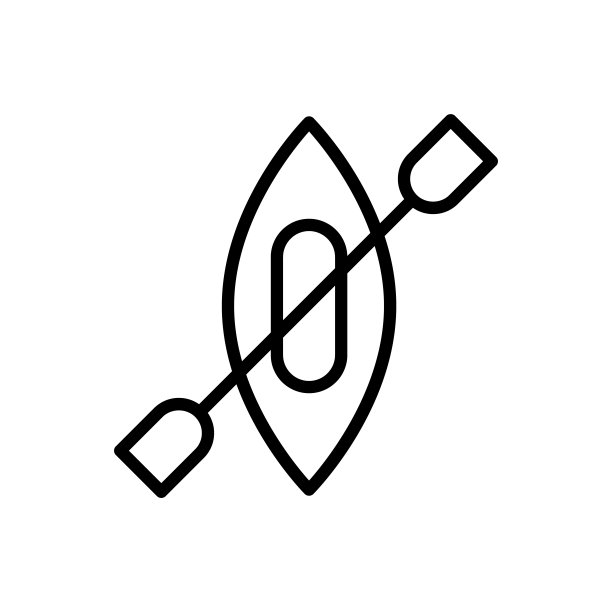 独木舟,船图标。简单的线条，轮廓矢量元素露营图标的用户界面和用户体验，网站或移动应用程序图片下载