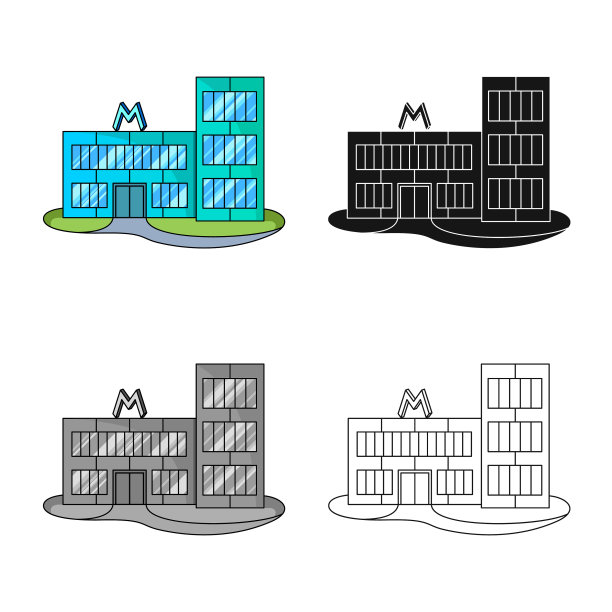 孤立的物品商店和现代符号图片下载